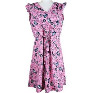 NWOT LOFT Outlet Bubblegum Pink Floral Midi Dress